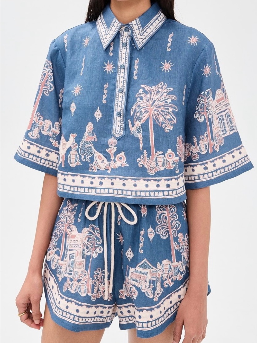 (SET) ALEMAIS Acacia Cropped Shirt and matching Acacia Shorts - Size 2